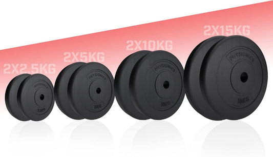 Set de discuri pentru haltere din plastic 5 - 30 kg 30 mm
