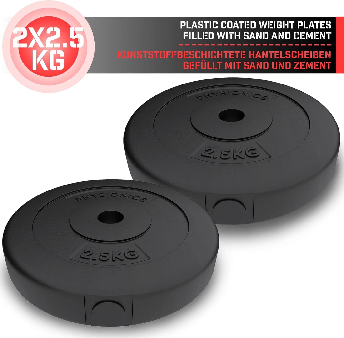 Set de discuri pentru haltere din plastic 5 - 30 kg 30 mm