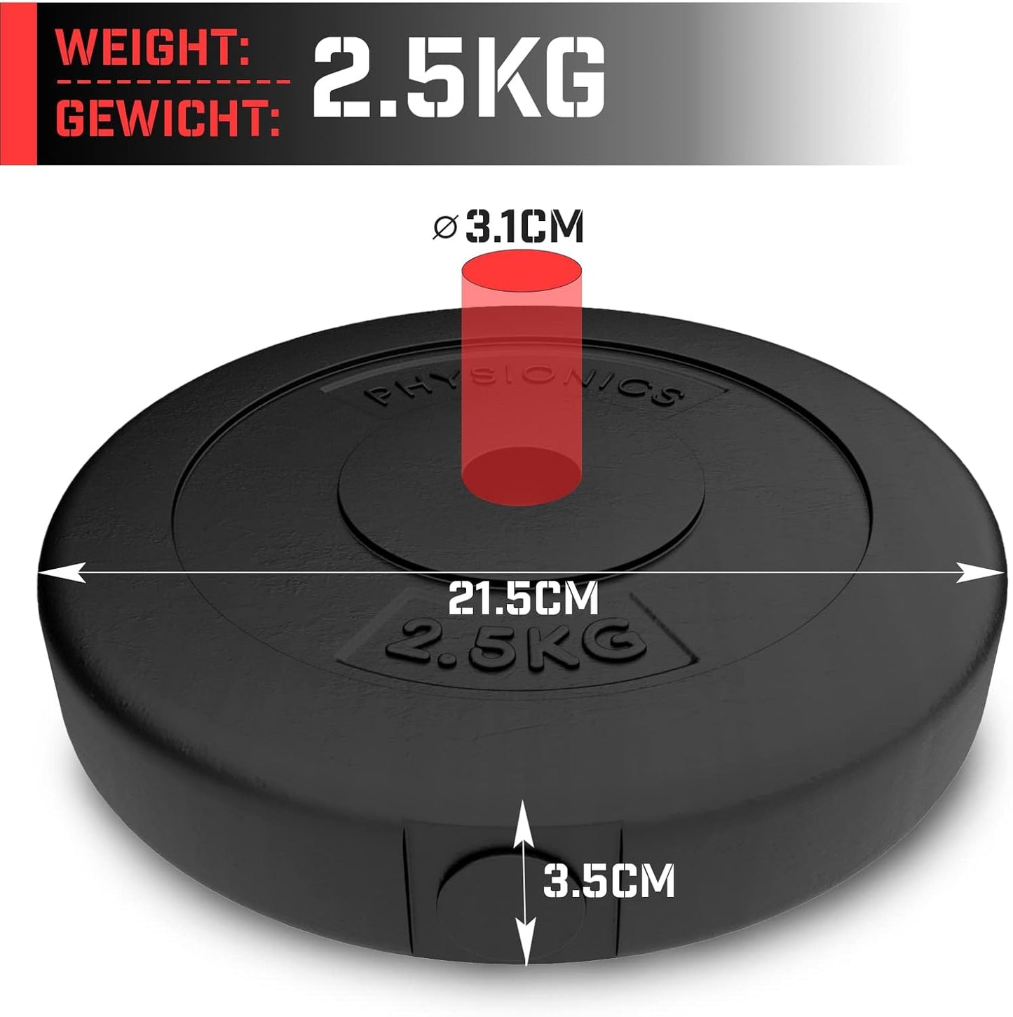 Set de discuri pentru haltere din plastic 5 - 30 kg 30 mm