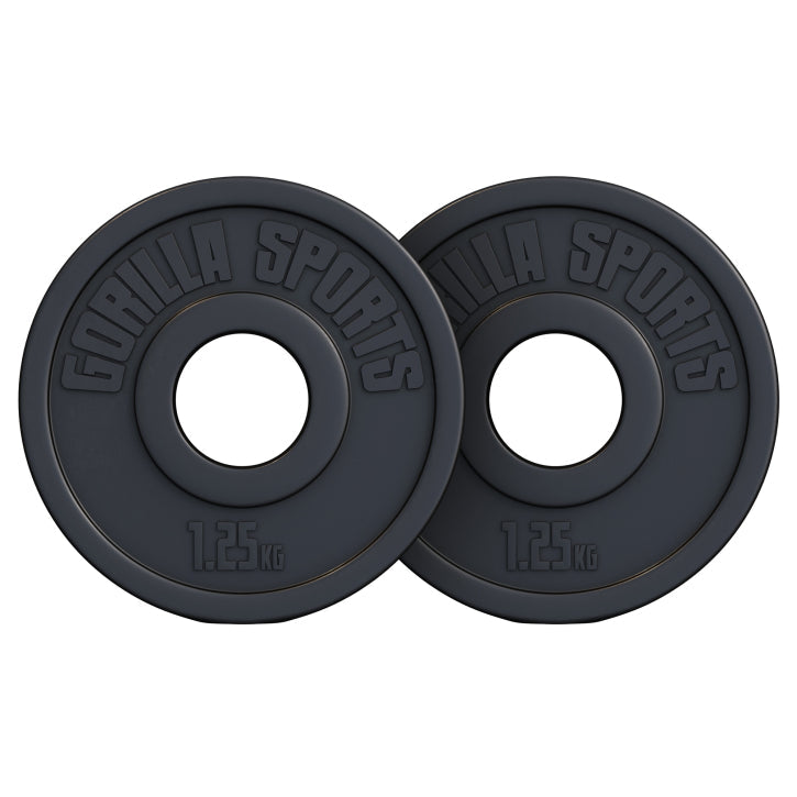 Set 2 x discuri Olimpice 1.25 kg, 50/51mm, umplute cu ciment, negru