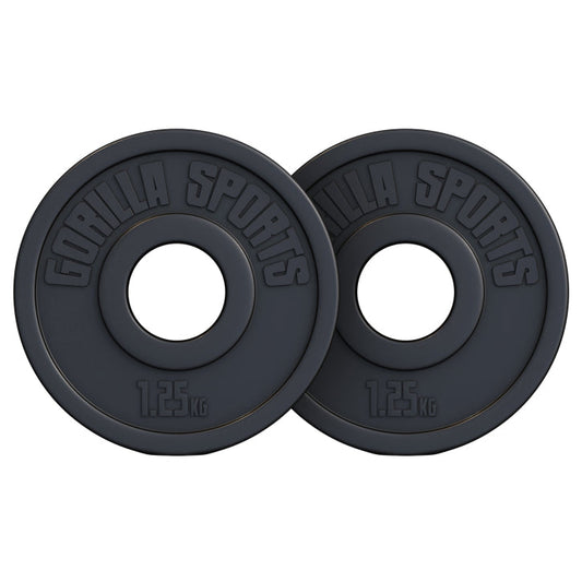 Set 2 x discuri Olimpice 1.25 kg, 50/51mm, umplute cu ciment, negru