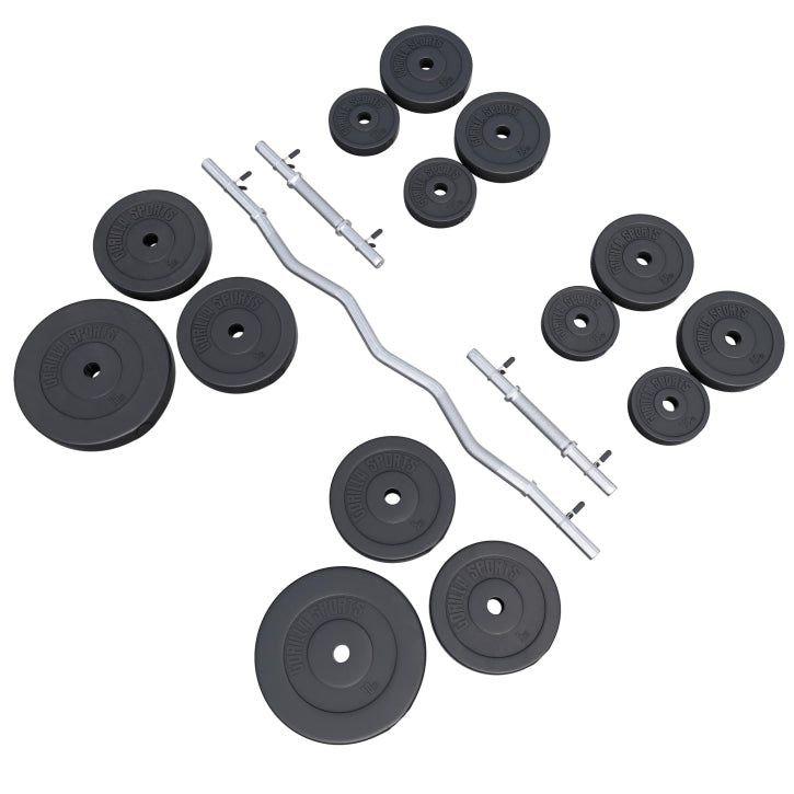 Set bara SZ si gantere cu greutati, 70 kg cu cleme