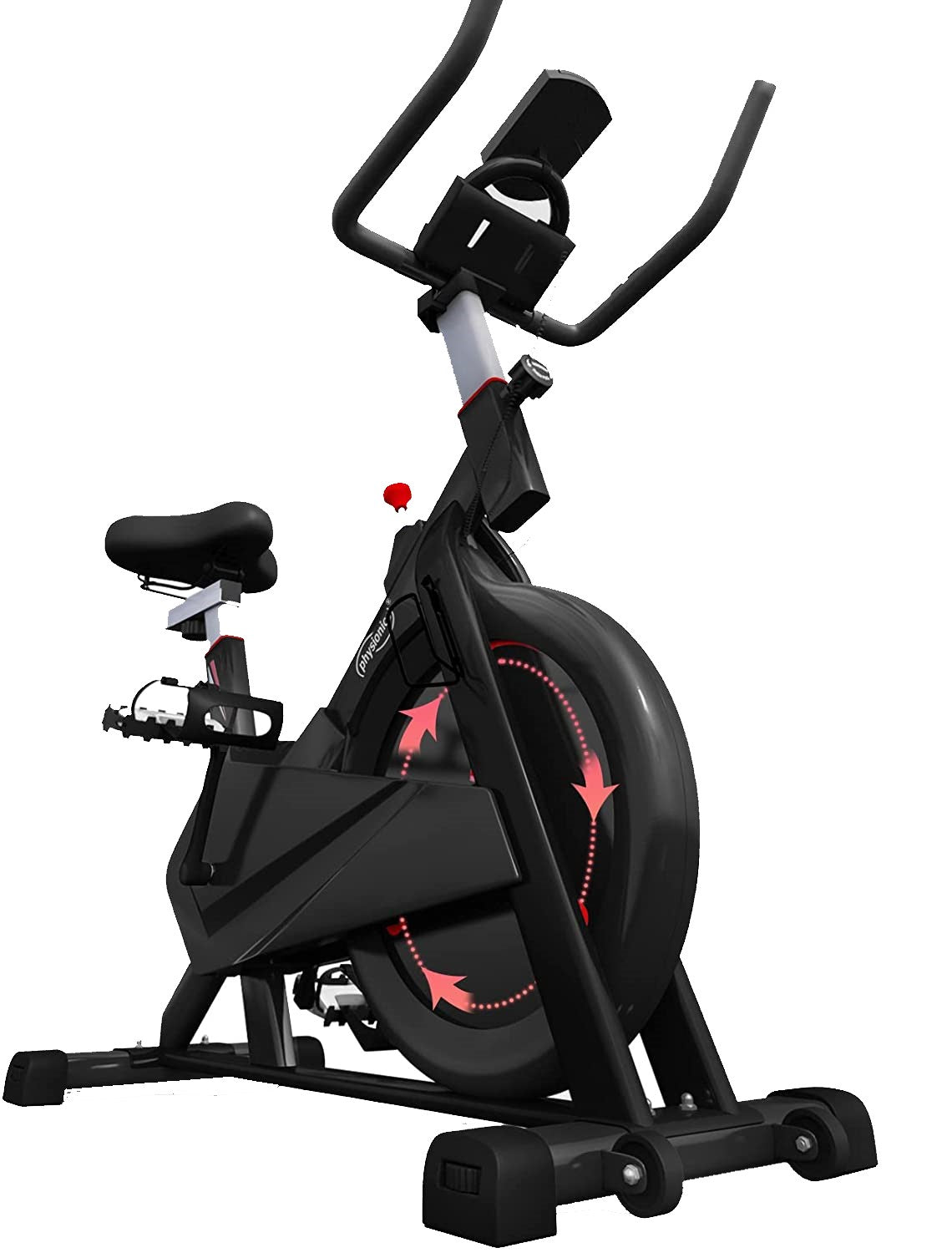 Bicicleta fitness, senzor puls pe ghidon, display LCD ce monitorizeaza timpul, viteza, distanta, pulsul, cronometru si caloriile, suport sticla apa, scaun/ghidon reglabil, 101 x 53 x 120 c