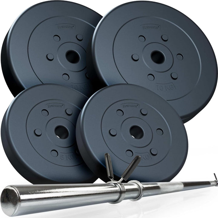 Set de haltere 30 kg, bara de haltere, 120/160 cm, 30/31 mm, discuri de greutate ScSports