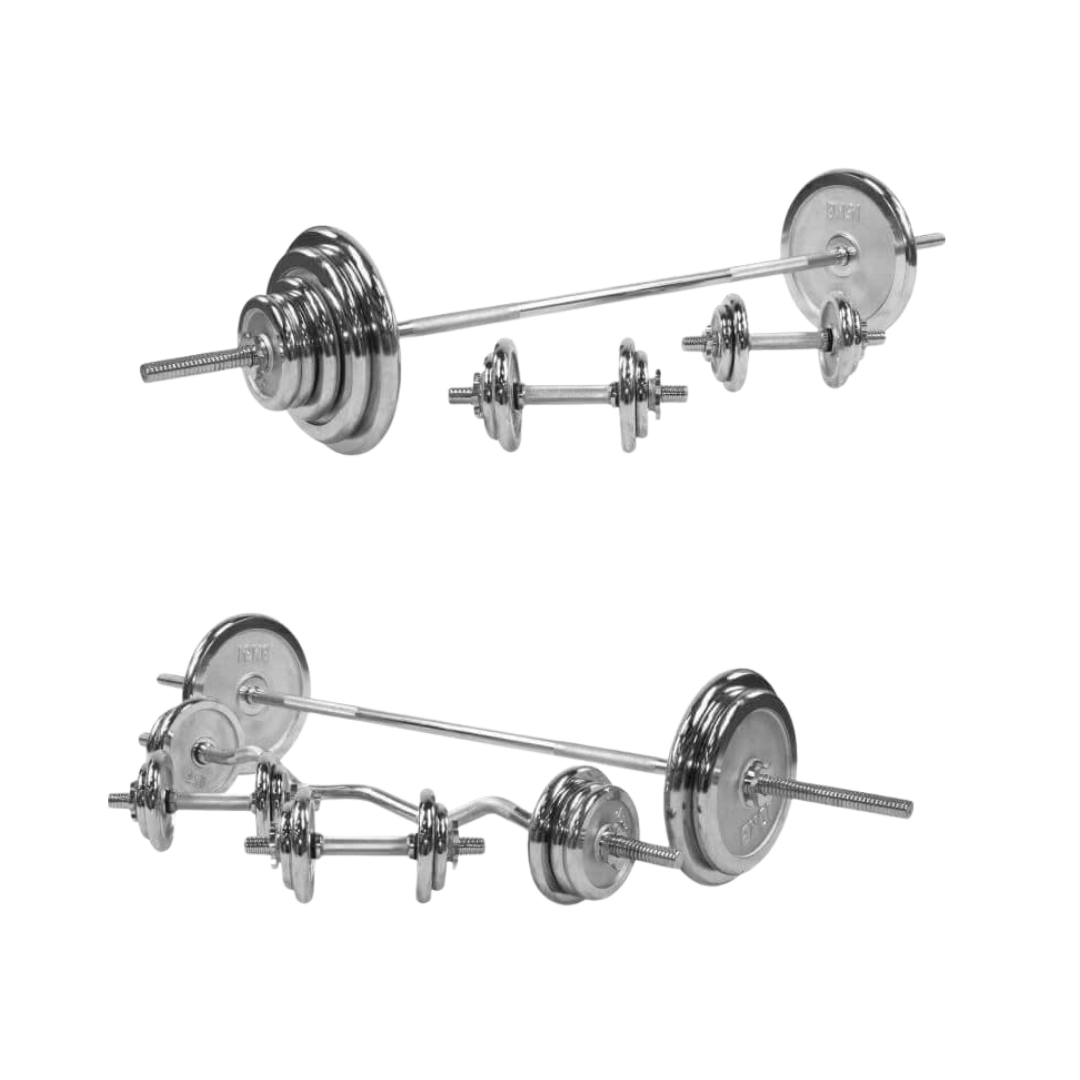 Set complet gantere cromat, 100 - 108 KG, Gorilla Sports