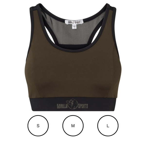 Sutien sport Negru/Măsliniu, S - L Gorilla Sports