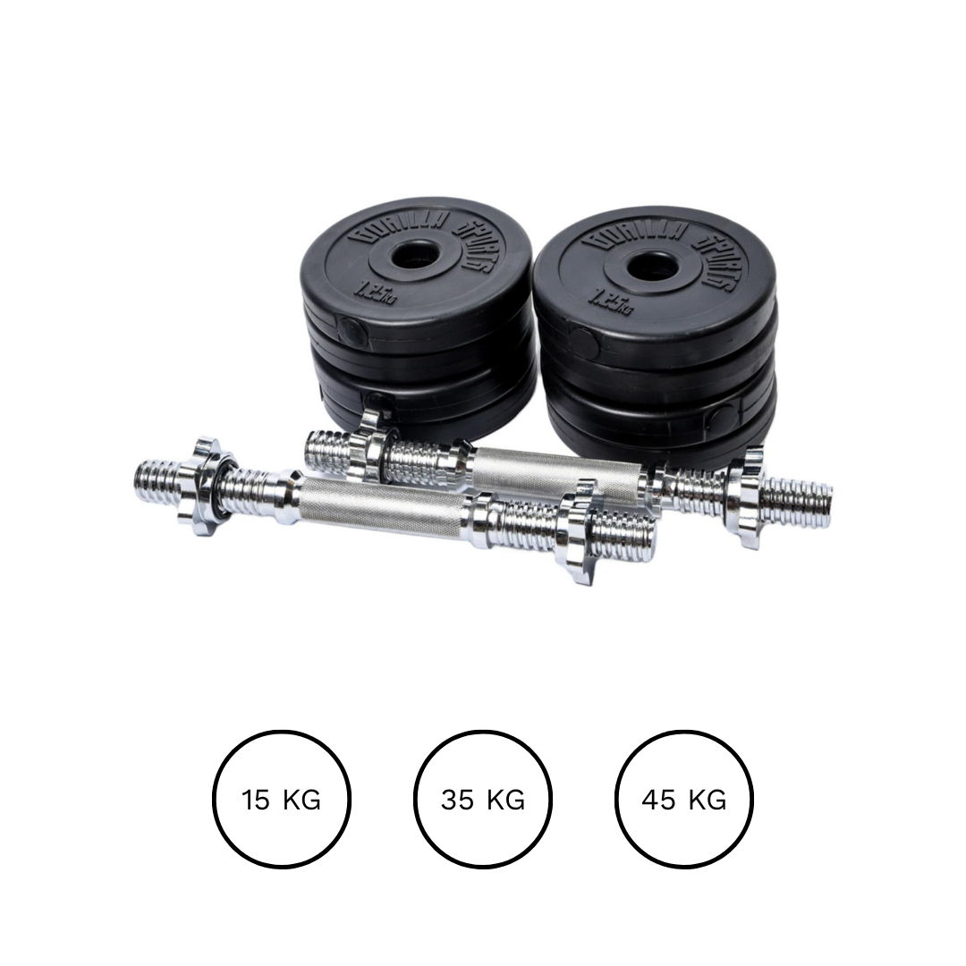 Set gantere reglabile, 15 - 45 KG, Gorilla Sports