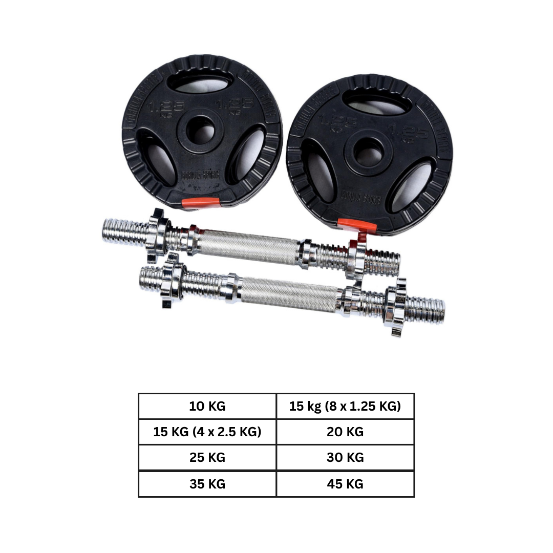 Set gantere reglabile din ciment cu grip de 10 - 45 KG Gorilla Sports