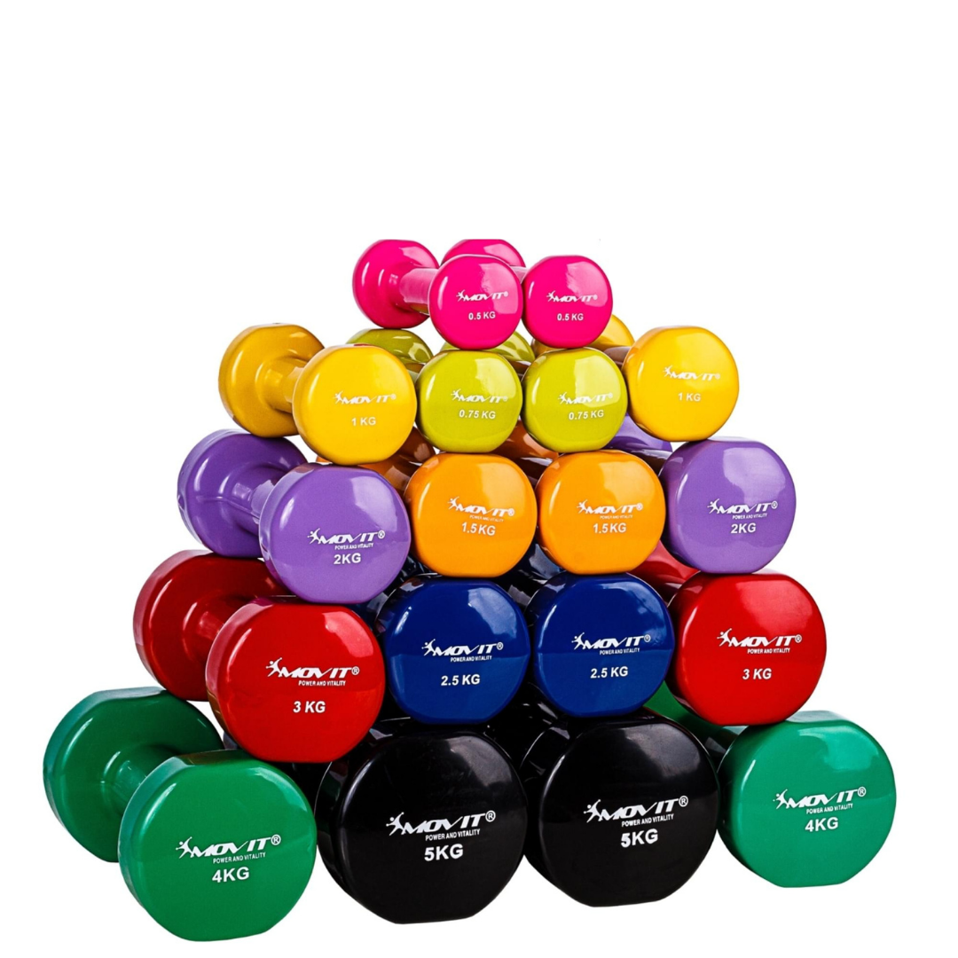 Set de 2 gantere, greutate 1 - 10 kg, Multi Colorat, MOVIT