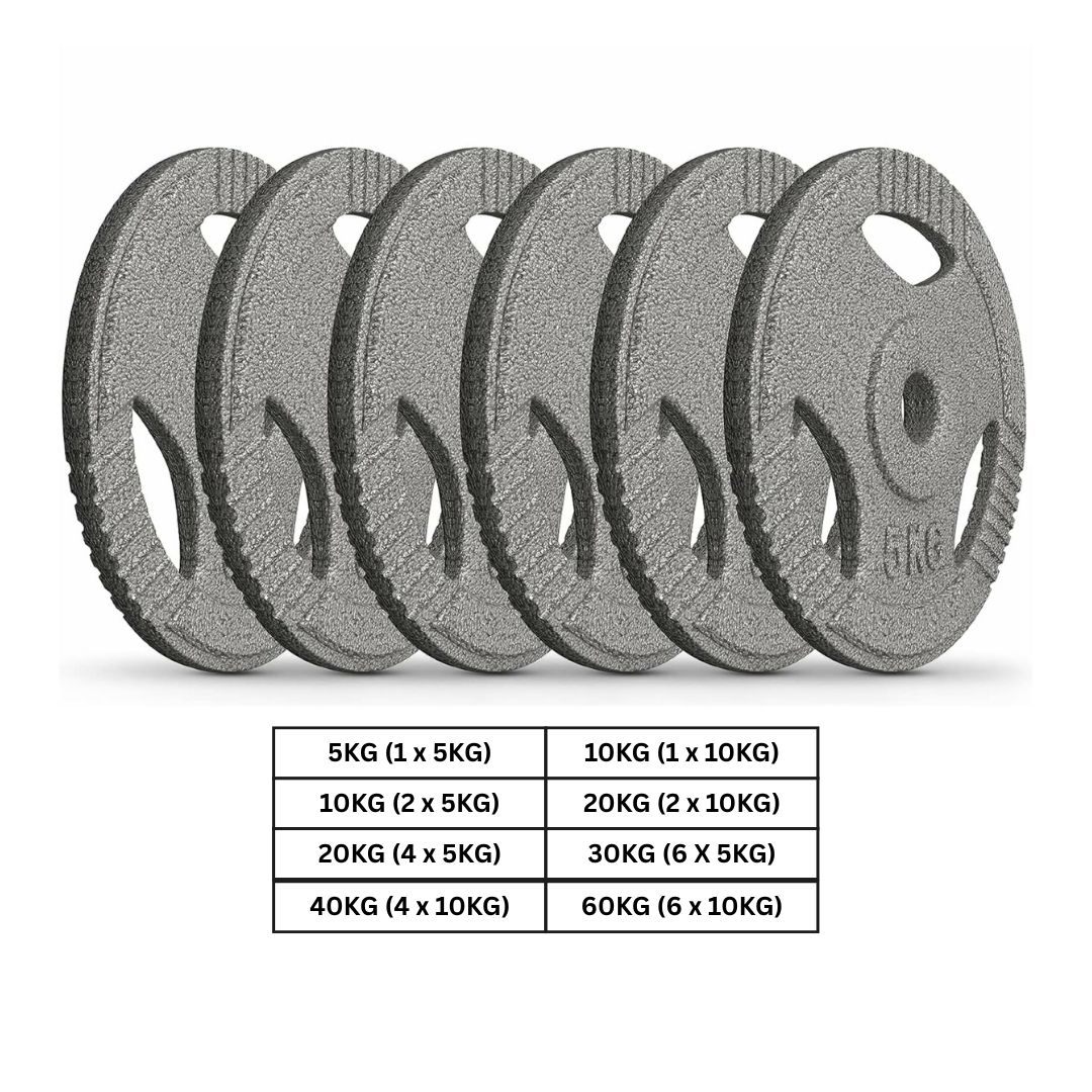 Set discuri fonta cu maner, 5 - 120 KG, 30mm PHYSIONICS