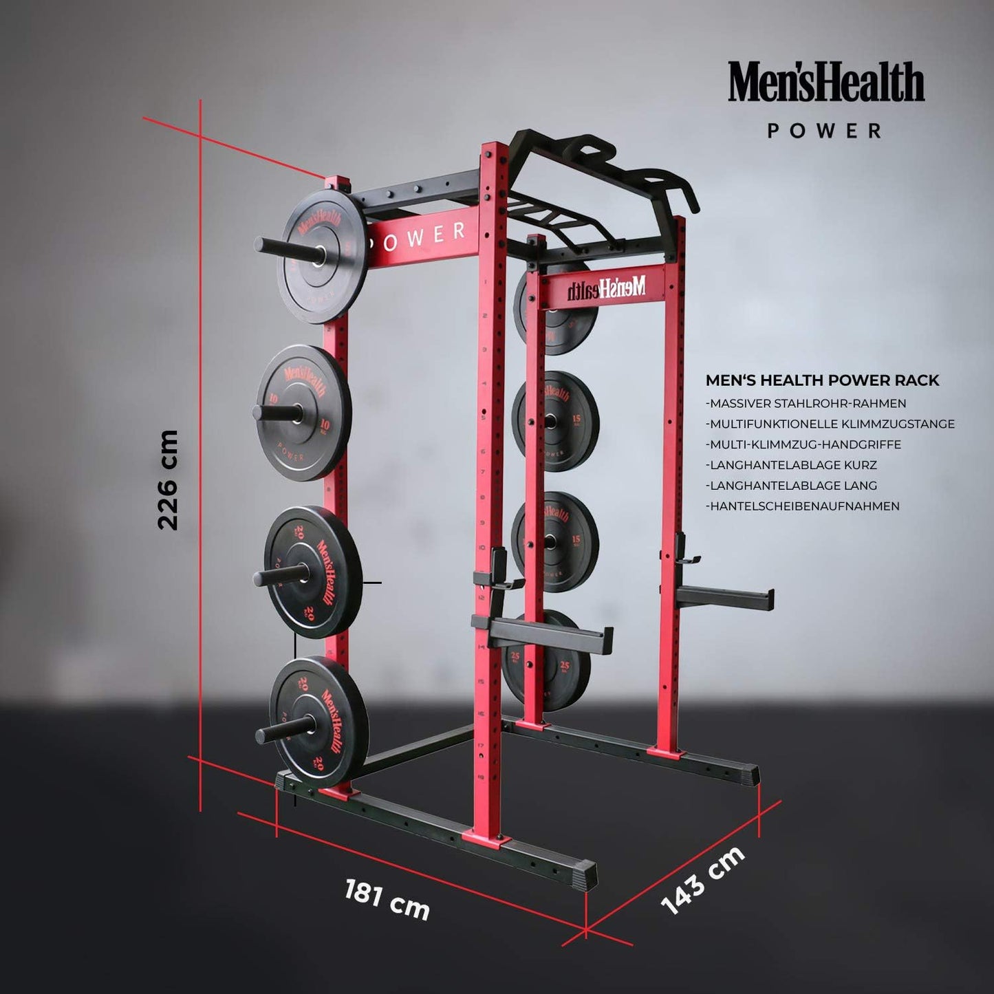 Power Rack Negru/Rosu, Lukadora