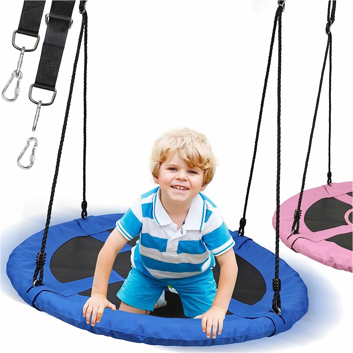 Leagan pentru copii si adulti, albastru, interior/exterior, diametru 100 cm, Physionics - Gorilla Sports Ro