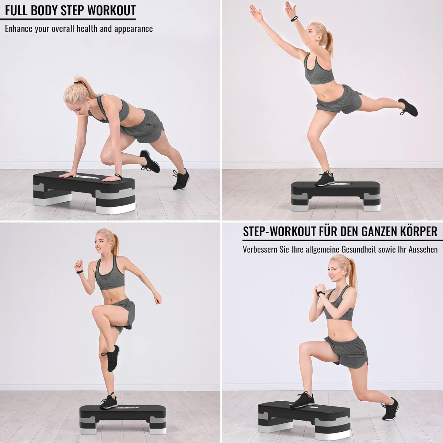 Placă de step Aerobic cu 3 trepte