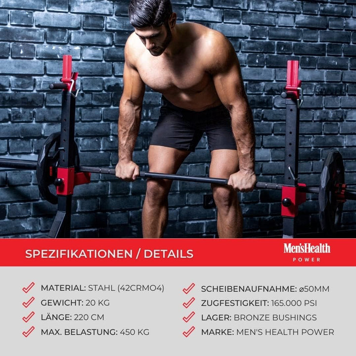 Bară olimpică, 50/51 mm, neagră, Lukadora