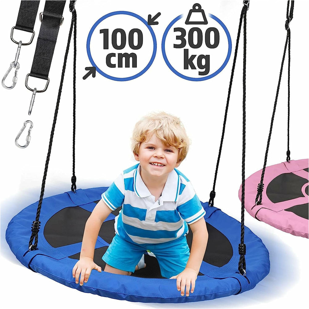 Leagan pentru copii si adulti, albastru, interior/exterior, diametru 100 cm, Physionics - Gorilla Sports Ro