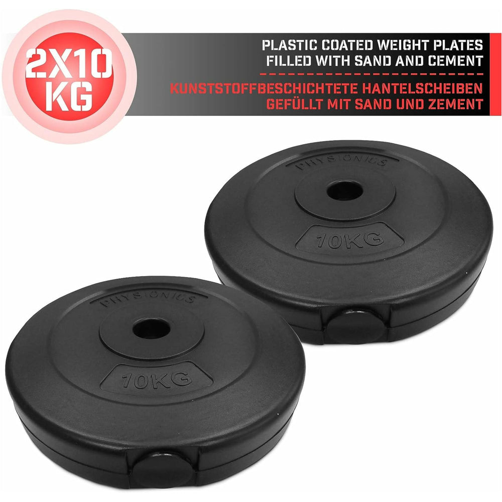 Set discuri din plastic umplute cu cimnet, 2 x 2kg, Physionics - Gorilla Sports Ro