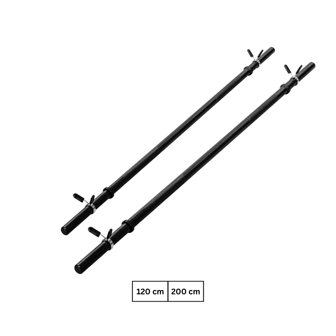 Bara de haltere, negru, inchidere cu arc MOVIT, 120 CM