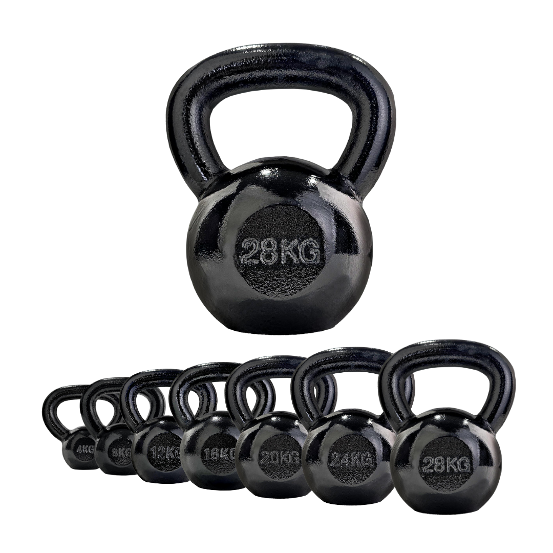 Kettlebell, 4 - 28 KG, fonta, negru ScSports