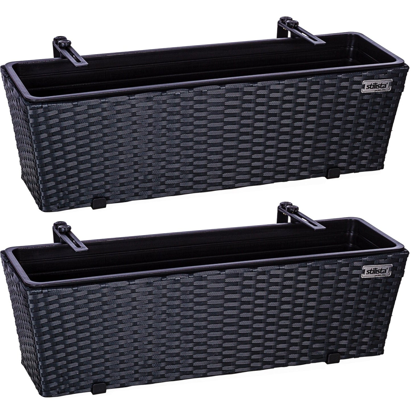 Set de 2 ghivece de flori, negru
