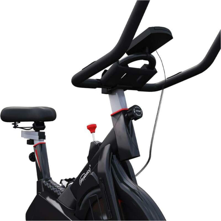 Bicicleta fitness, senzor puls pe ghidon, display LCD ce monitorizeaza timpul, viteza, distanta, pulsul, cronometru si caloriile, suport sticla apa, scaun/ghidon reglabil, 101 x 53 x 120 c