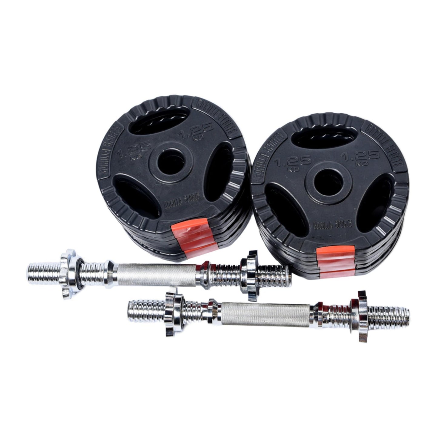 Set gantere reglabile din ciment cu grip de 10 - 45 KG Gorilla Sports
