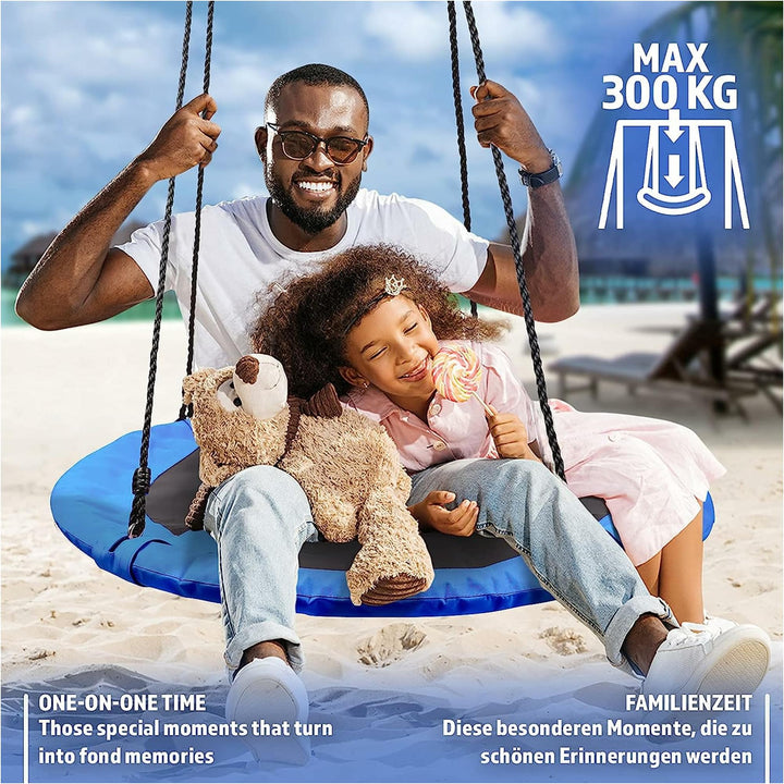 Leagan pentru copii si adulti, albastru, interior/exterior, diametru 100 cm, Physionics - Gorilla Sports Ro