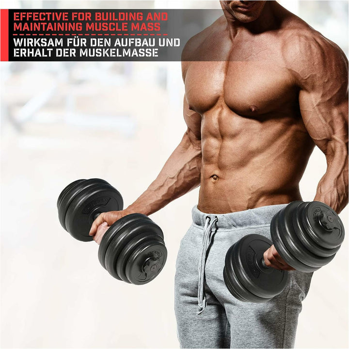 Set discuri din plastic umplute cu cimnet, 2 x 7.5kg, Physionics - Gorilla Sports Ro