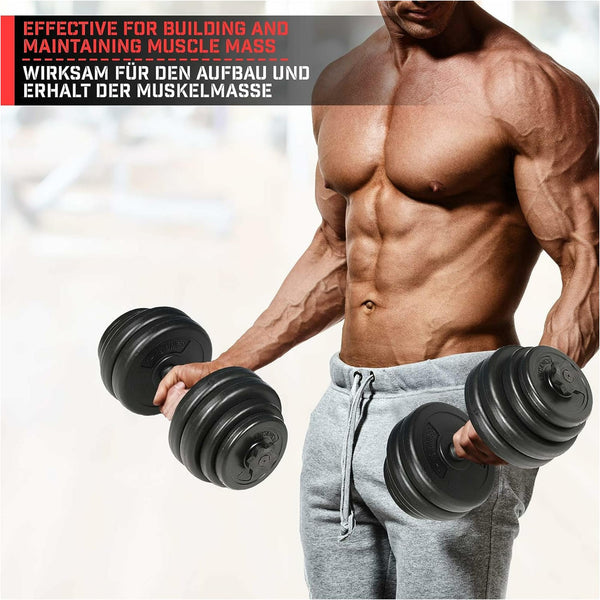 Set discuri din plastic umplute cu cimnet, 2 x 2kg, Physionics - Gorilla Sports Ro