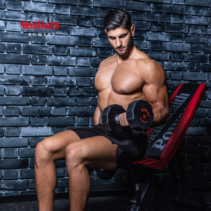 Bancă înclinată pentru antrenament – negru/roșu, Lukadora