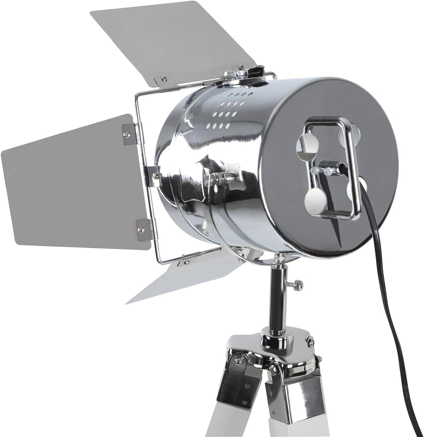 Veioza de podea led, E27, inaltime reglabila, vintage, alb mat