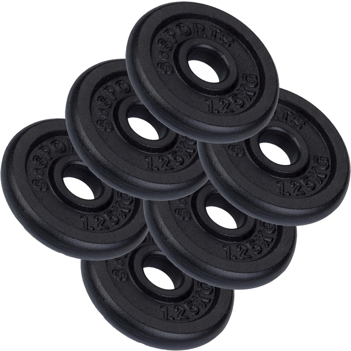 Set placi de greutate, 7.5 KG (6x 1.25 kg), 30/31 mm, din fonta, negru ScSports