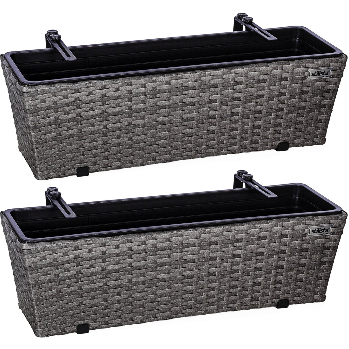 Set de 2 ghivece de flori, gri