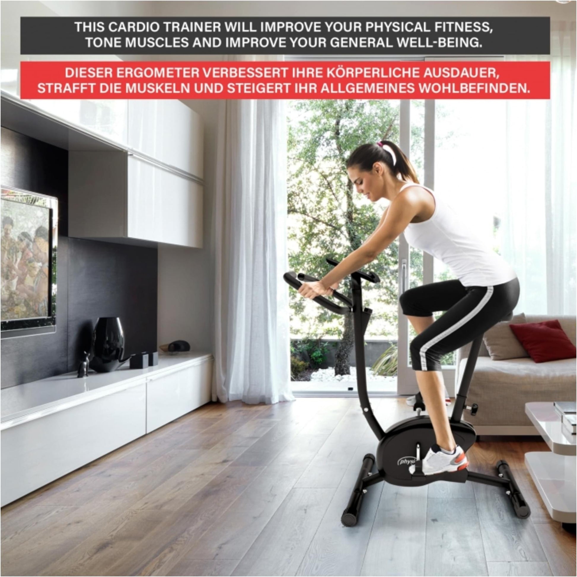 Bicicletă cardio cu afișaj LCD, Physionics - Gorilla Sports Ro
