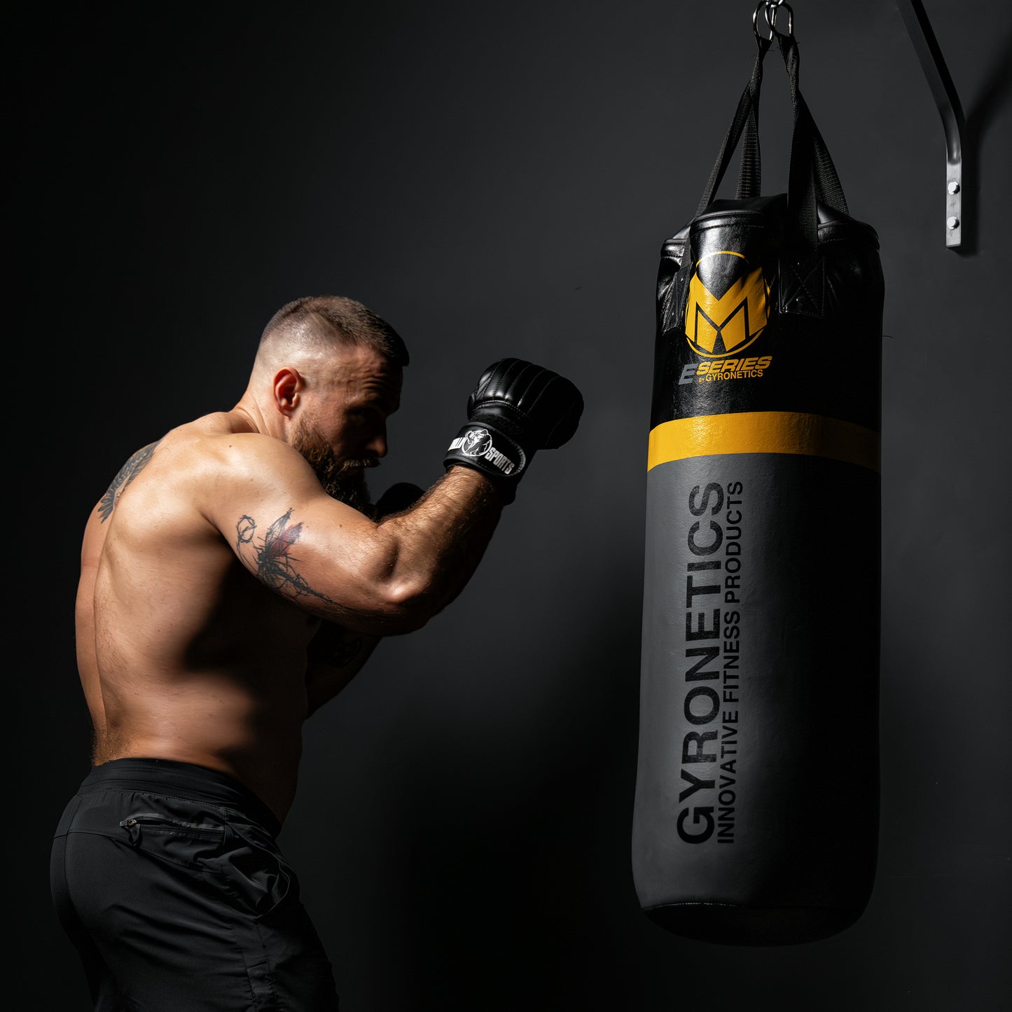 Sac de box E-Series 80 cm cu bară de tracțiuni pentru fixare pe perete
