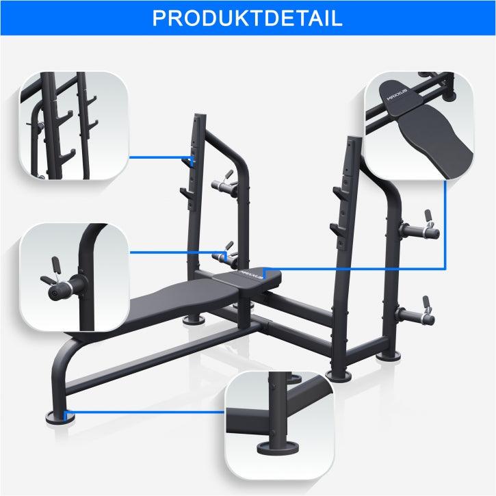Bancă de haltere cu suport PRO inclus, set de haltere 60/90/130 kg