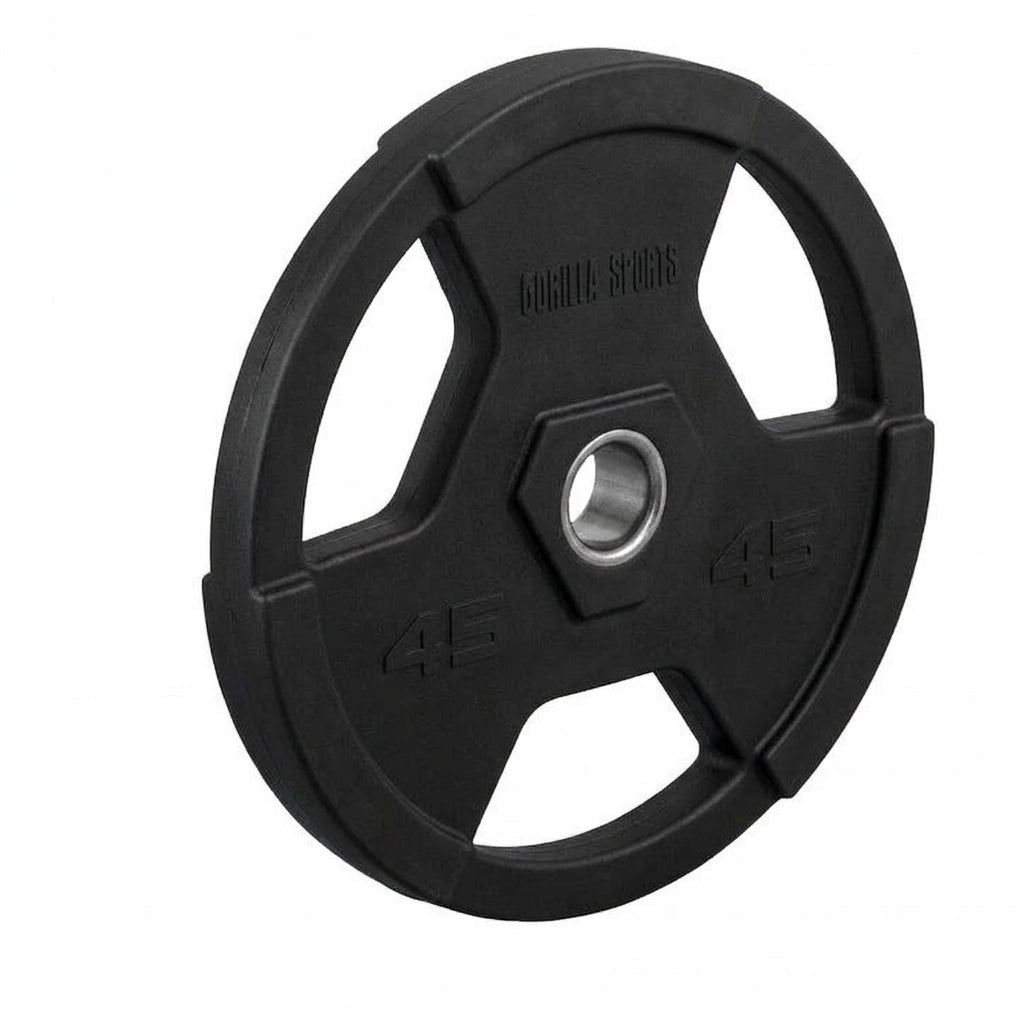 Discuri din fier cauciucat, cu grip, olimpice PRO 45 lbs – US EDITION