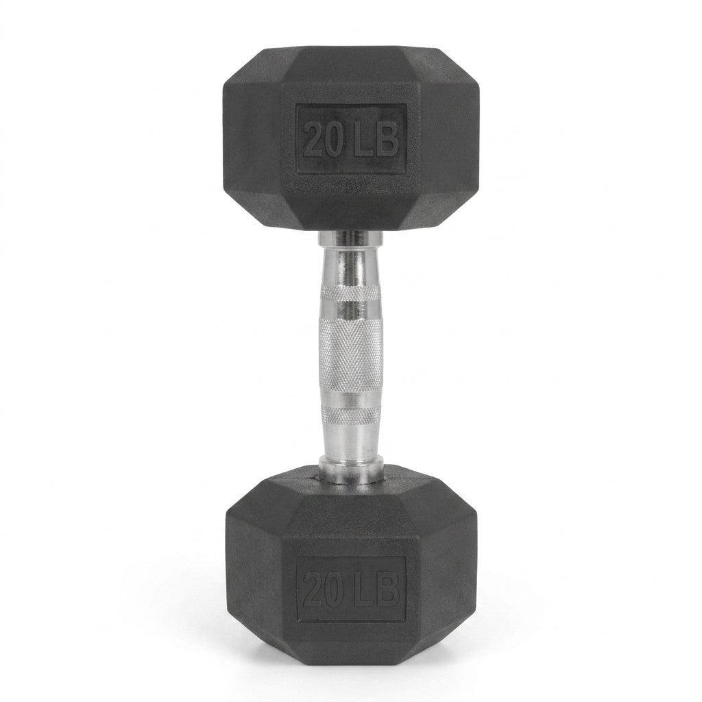 Ganteră hexagonală cauciucată 20 lbs – US EDITION