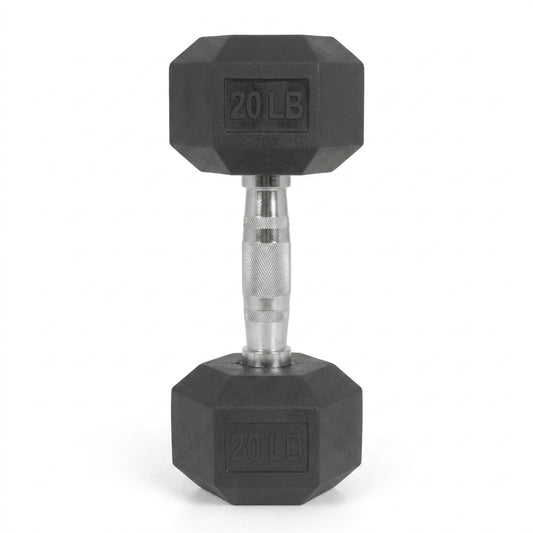Ganteră hexagonală cauciucată 20 lbs – US EDITION