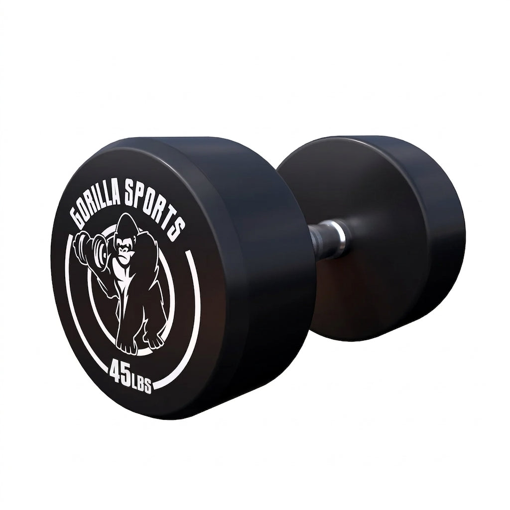 Gantera din cauciuc, rotunda, neagră 45 lb – US EDITION