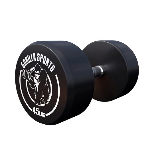 Gantera din cauciuc, rotunda, neagră 45 lb – US EDITION