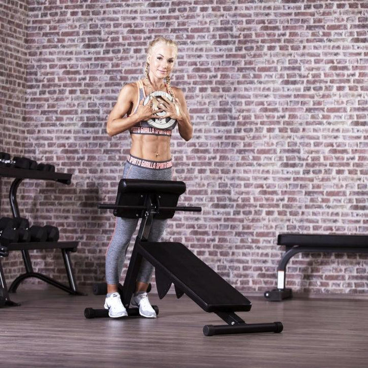 Bancă de greutăți de hiperextensie reglabilă, neagră - Gorilla Sports Ro