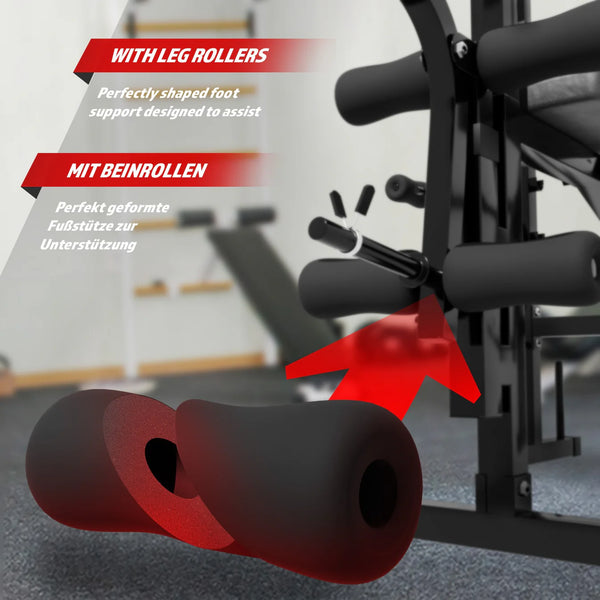 Banca multifunctionala cu scripete pentru tractiuni (lat pulldown) inclus, PHYSIONICS