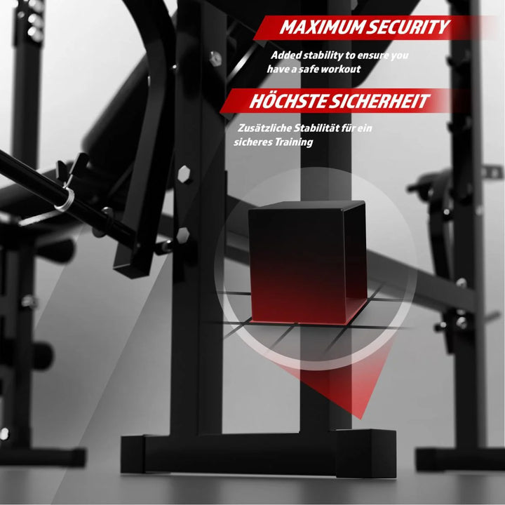 Banca multifunctionala cu scripete pentru tractiuni (lat pulldown) inclus, PHYSIONICS