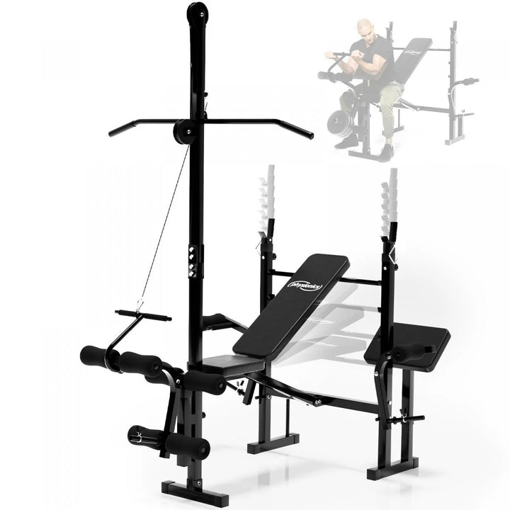 Banca multifunctionala cu scripete pentru tractiuni (lat pulldown) inclus, PHYSIONICS