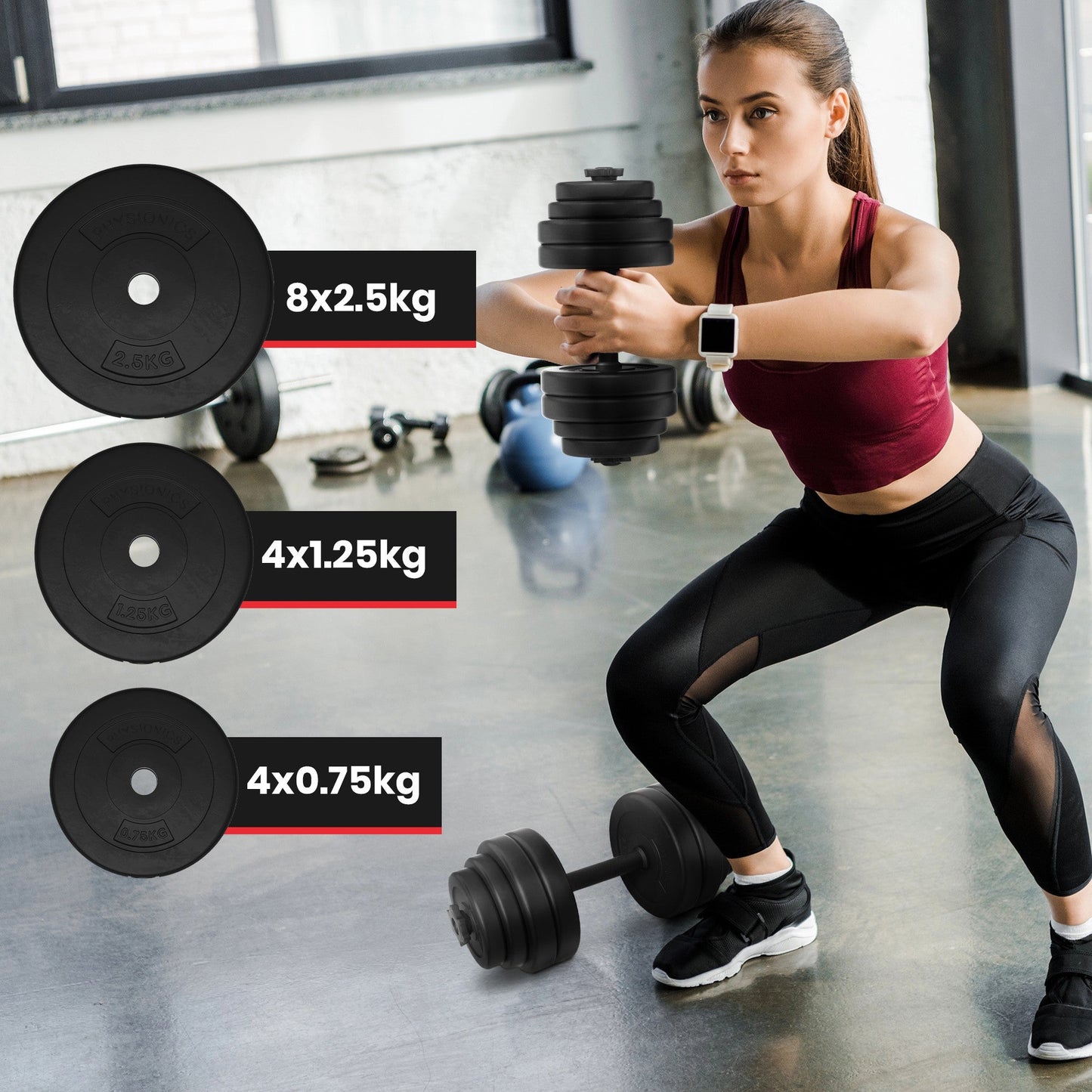 Set de gantere din plastic 30 kg