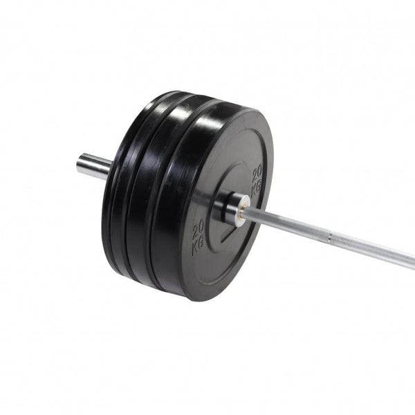 Set haltera cu discuri olimpice si cleme de siguranta pe arc, negru, 140 kg Gorilla Sports