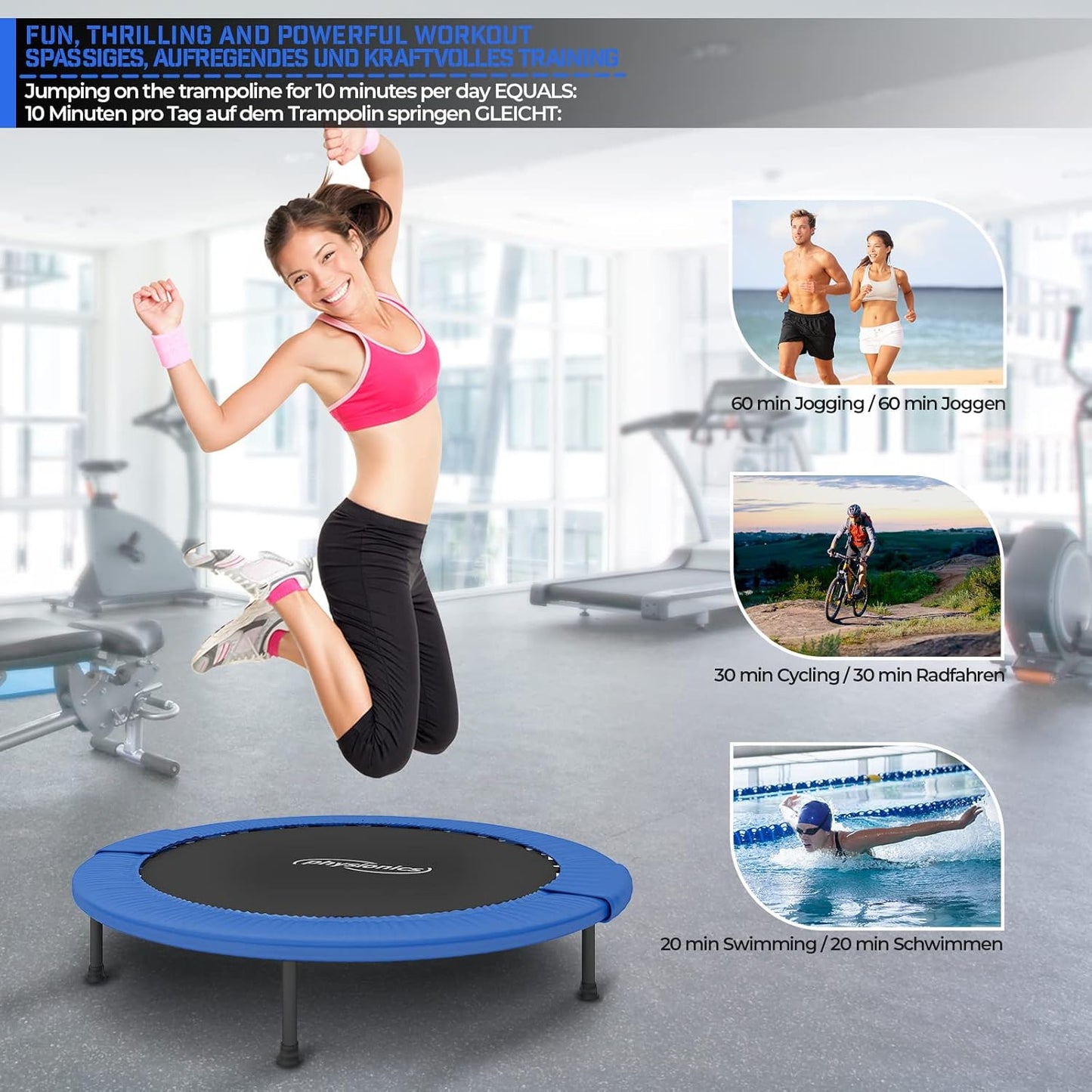 Trambulină de fitness 81 - 122 cm