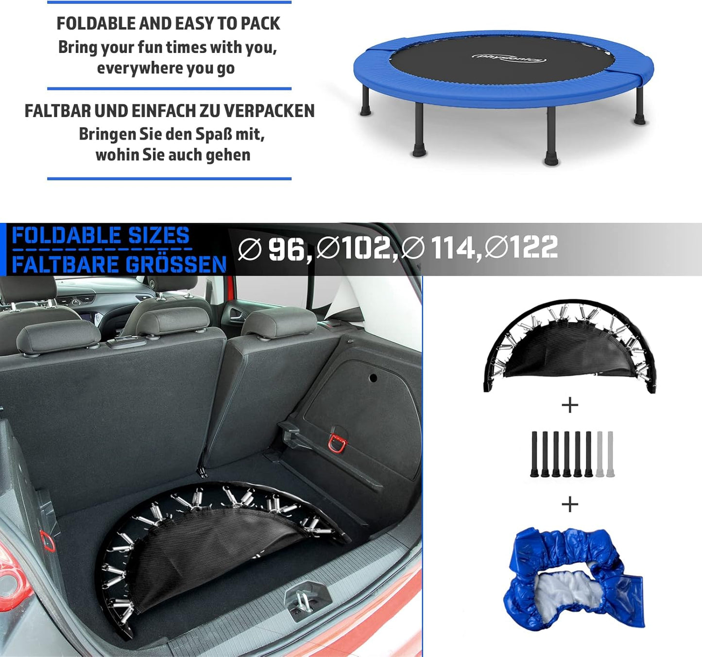 Trambulină de fitness 81 - 122 cm