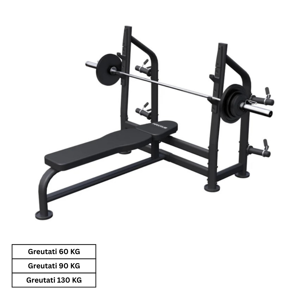Bancă de haltere cu suport PRO inclus, set de haltere 60/90/130 kg
