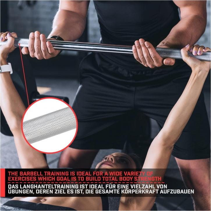 Bara dreapta haltere, 30 mm, cromat, 120-165 cm PHYSIONICS